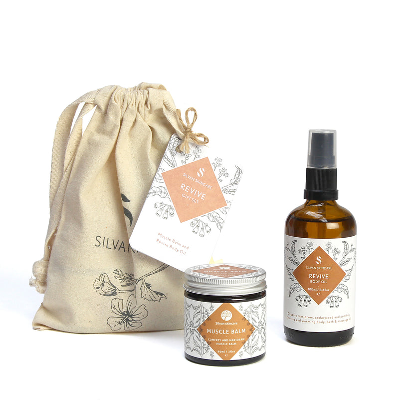 Revive Gift Set with muscle balm and body oil Silvan Skincare